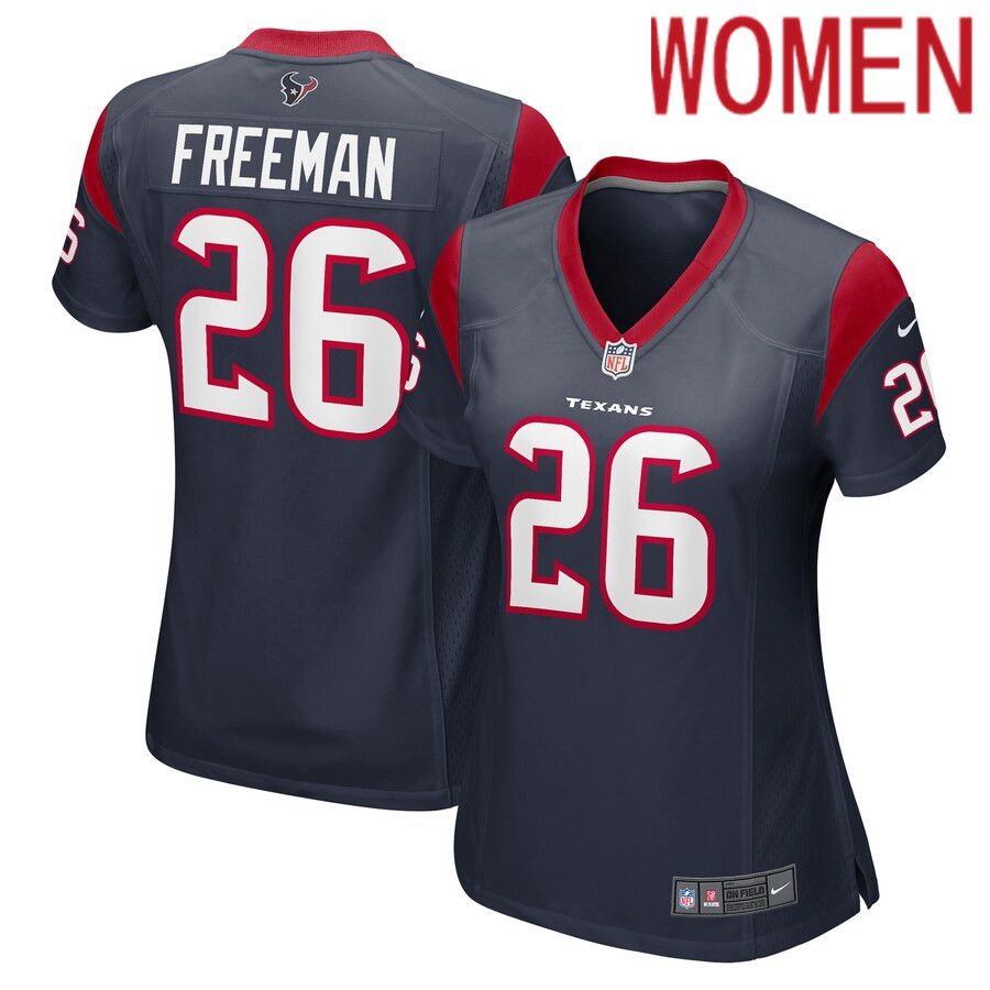Women Houston Texans 26 Royce Freeman Nike Navy Game Player NFL Jersey